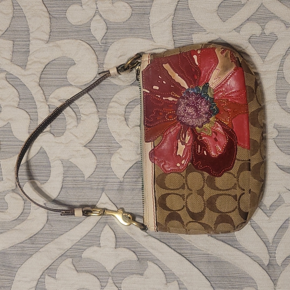 Rare Coach red poppy mini shoulder bag